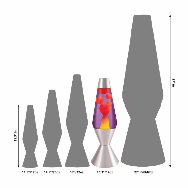 16.3″ LAVA Lamp – Yellow/Purple/Silver - US 1115