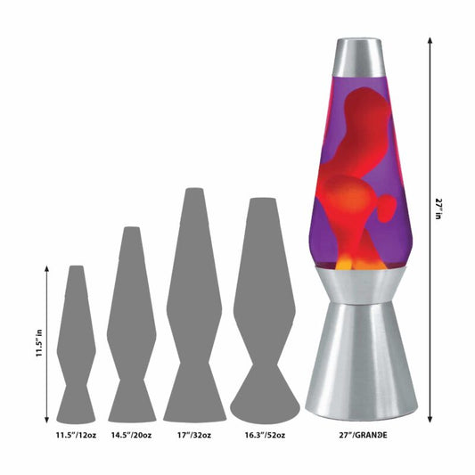 27″ LAVA Lamp Grande – Yellow/Purple/Silver - US 5849