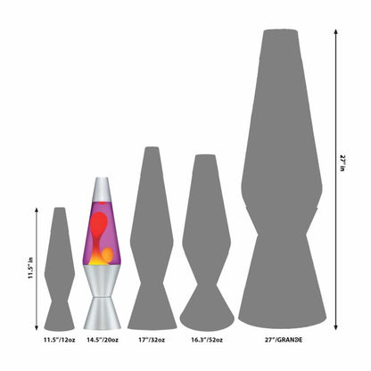 14.5” LAVA Lamp – Yellow/Purple/Silver - US 8969