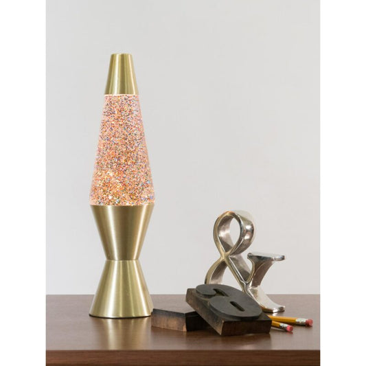 14.5″ LAVA Lamp Rainbow Glitter – Clear/Gold - US 4652