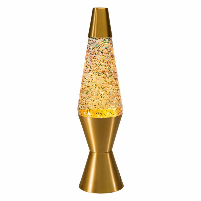 14.5″ LAVA Lamp Rainbow Glitter – Clear/Gold - US 4652