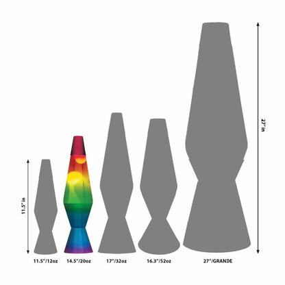 14.5” LAVA Lamp Rainbow – White/Clear/Tricolor - US 7777