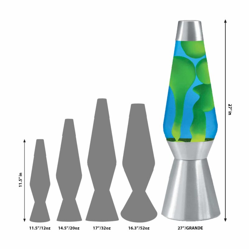 27″ LAVA Lamp Grande – Yellow/Blue/Silver - US 8830